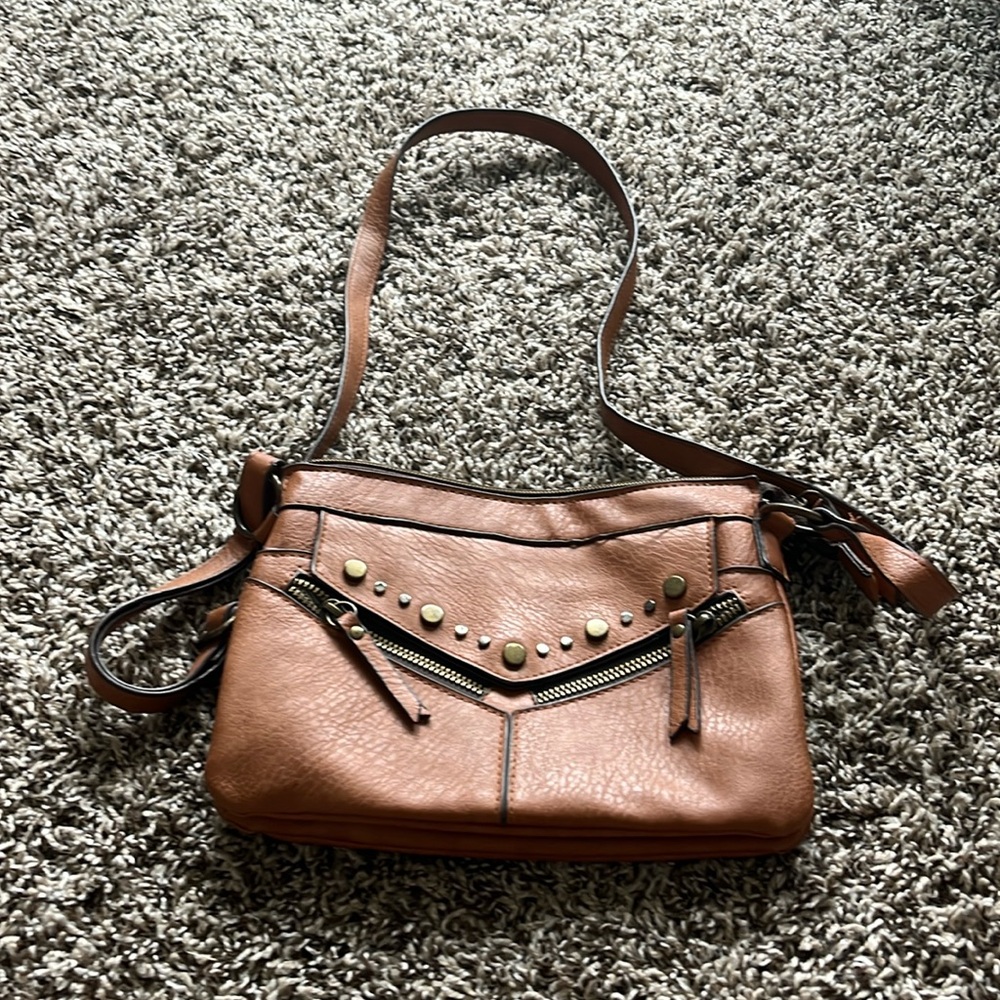 Brown leather crossbody